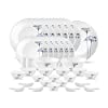 La Opala, Novo Collection, Opal Glass Dinner Set 35 pcs, Aqua Spray, White
