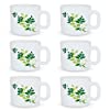 Larah by BOROSIL Fern Opalware Cup Set, 6 Piece, White, 100 Ml