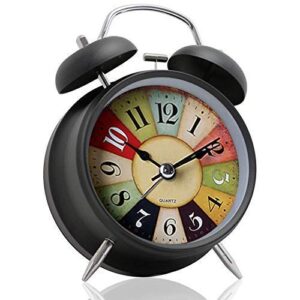 Vintage Twin Bell Table Alarm Clock with Nightlight for Home Office Bedroom Study Table