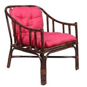 IRA Furniture Brown Chair Made of Cane Wood with Cushion