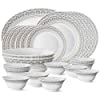 Larah by Borosil Classic Opalware Dinner Set, 27-Pieces, White