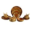 Caffeine Ceramic Handmade Mustard Romani Mini Dinner Set - (Set of 19)