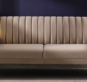 Fidel 3 Seater Velvet Sofa In Beige Colour